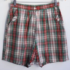 Vintage Tab Pocket Plaid Shorts - S/M